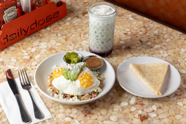 Chili Verde Huevos Rancheros.