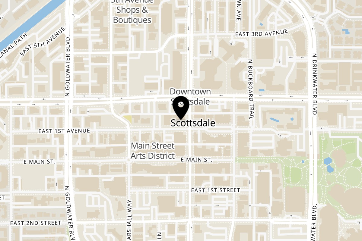 Map showing the location of Daily Dose Old Town on 4020 N Scottsdale Rd in Scottsdale